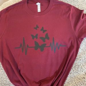 Costum shirt butterfly heartbeat.(All new)